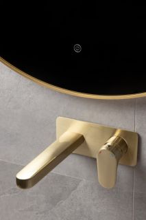 Зеркало с подсветкой Armadi Art 545-120-MG 120 см сенсорный выключатель антизапотевание золото матовое